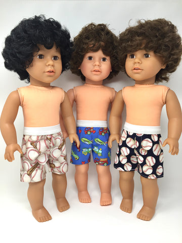 18 inch boy doll clothes - the boxer shorts - 3 choices