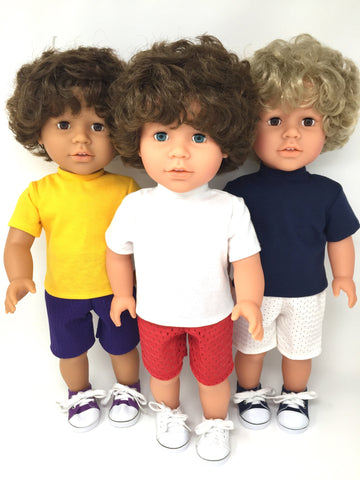 18 inch boy doll clothes - shorts and t shirts - separates