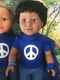 African American 18 inch boy doll peace