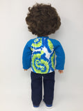 18 inch boy doll clothes - pants outfit - tie dye shirt and jeans