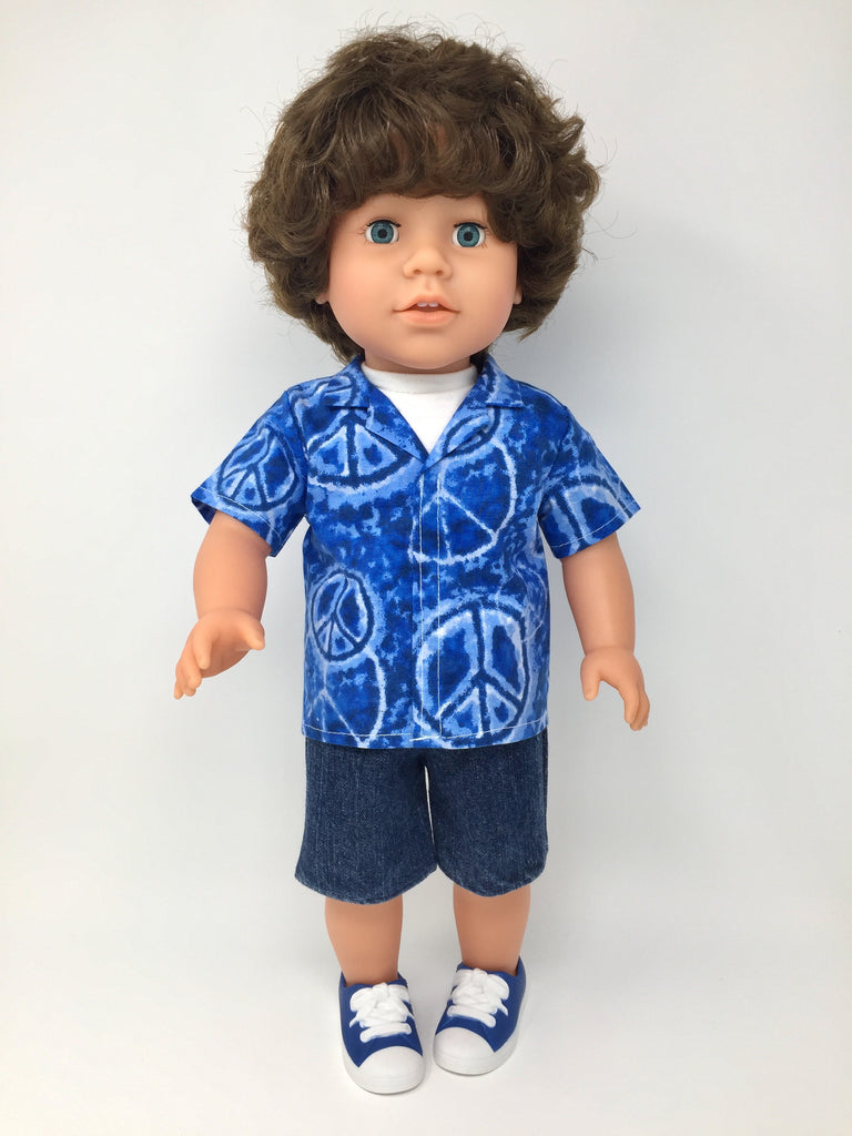 boy doll clothes peace signs