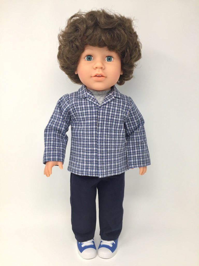 18 inch boy doll clothes - pants outfit - navy cords - 2 choices
